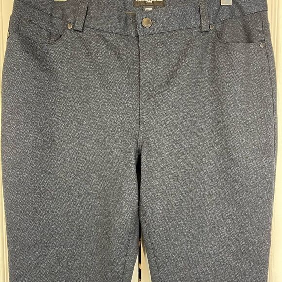 Karl Lagerfeld Dark Navy Twill Cigarette Leg Pants Size 12 - Picture 2 of 12